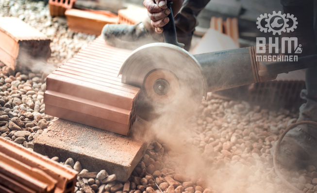 cutting bricks