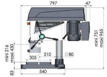 ELMAG HSTB 23 Premium Highspeed-Tischbohrmaschine