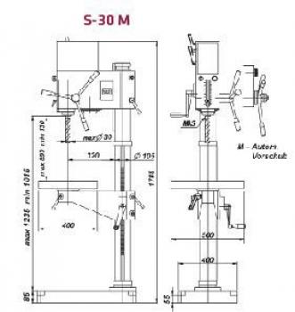 ELMAG S 30 M (S 28 M) STRANDS Getriebe-Säulenbohrmaschine