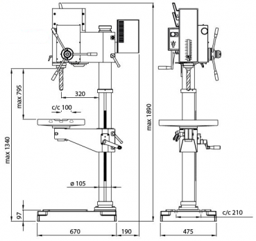 ELMAG S 30 MF-VARIO STRANDS Getriebe-Säulenbohrmaschine