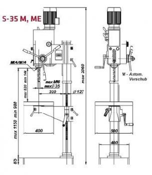 ELMAG S 35 M STRANDS gear box column drilling machine