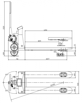 HUB25KG Holzmann Hubwagen mit Wiegeeinrichtung