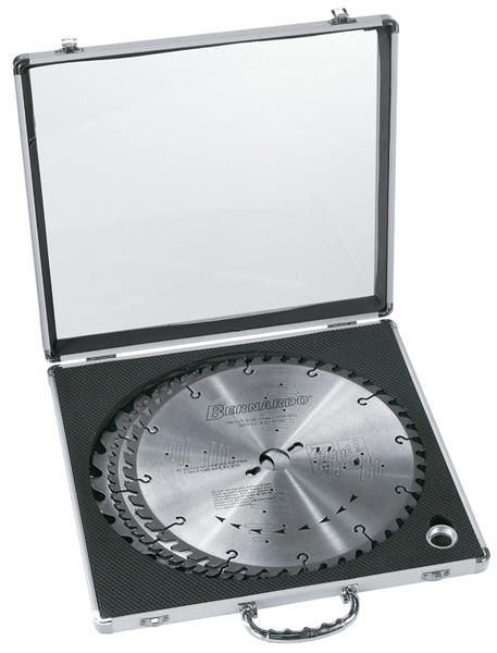 Bernardo 3-piece saw blade set 300 mm, in aluminium case