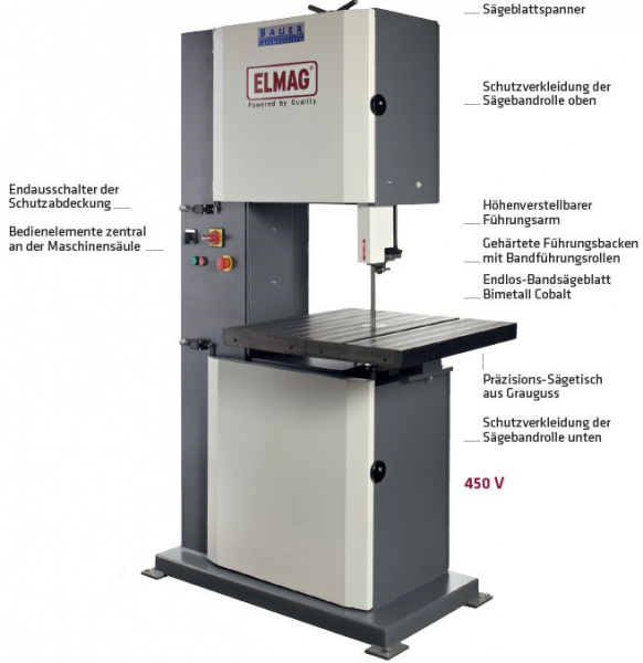 ELMAG 450 V BAUER Vertikal-Bandsägemaschine