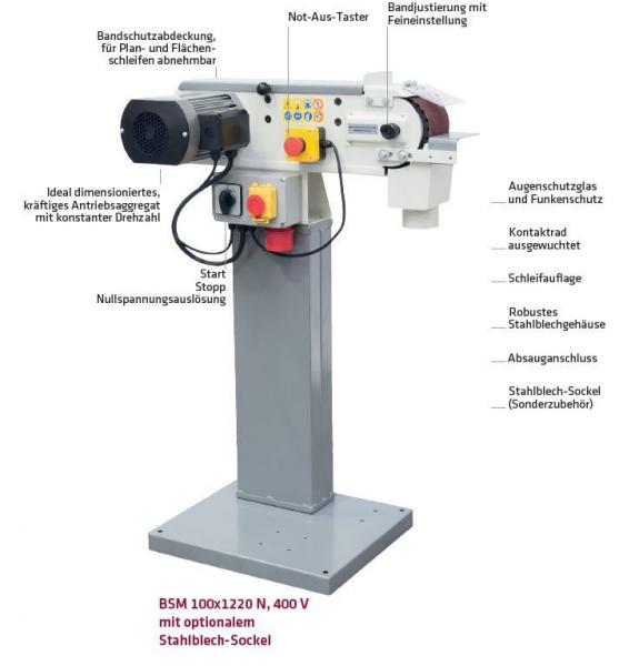 ELMAG BSM 100x1220 N, 400 Volt, 2-speed belt grinder