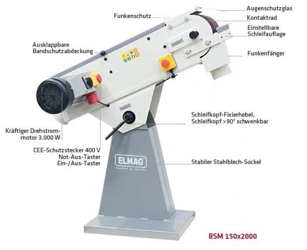 ELMAG BSM 150x2000 Belt grinding machine