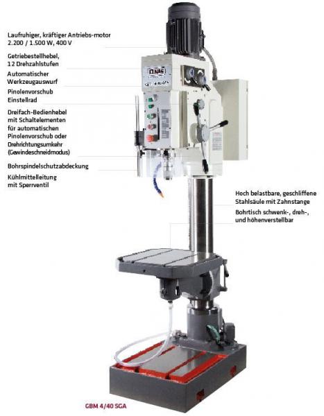 ELMAG GBM 4/40 SGA Getriebe-Säulenbohrmaschine