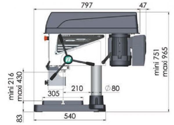 ELMAG HSTB 23 Premium Highspeed-Tischbohrmaschine