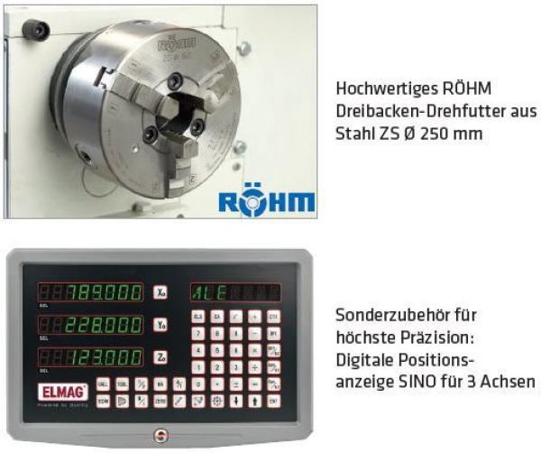 ELMAG PREMIUM CU 500 RD-Vario Universal-Drehmaschine Spitzenweite 1000mm​