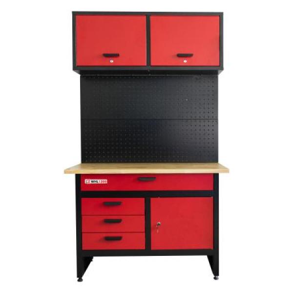 WHL1200 Holzmann workbench with wall units and perforated wall